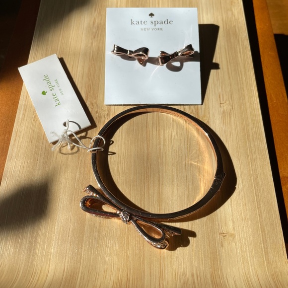 Kate Spade Matching Bow Bangle and Earring Set - Picture 3 of 7